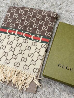 Gucci GG Monogram Web Stripe Scarf